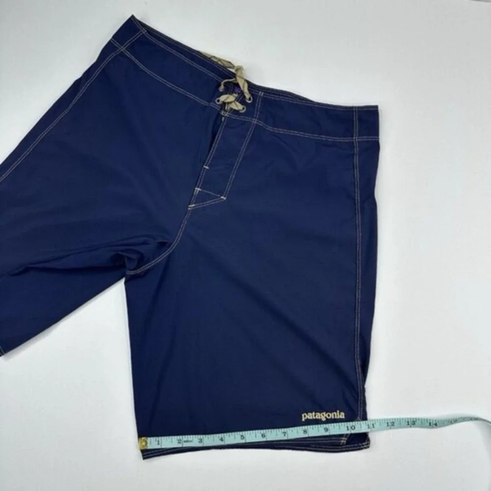 Patagonia Mens Board Shorts 30‎ Navy Blue Ripstop Swim Trunks Contrast Stitching